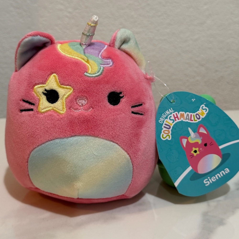 Squishmallows Pink Cat Unicorn Plush NWT 5”